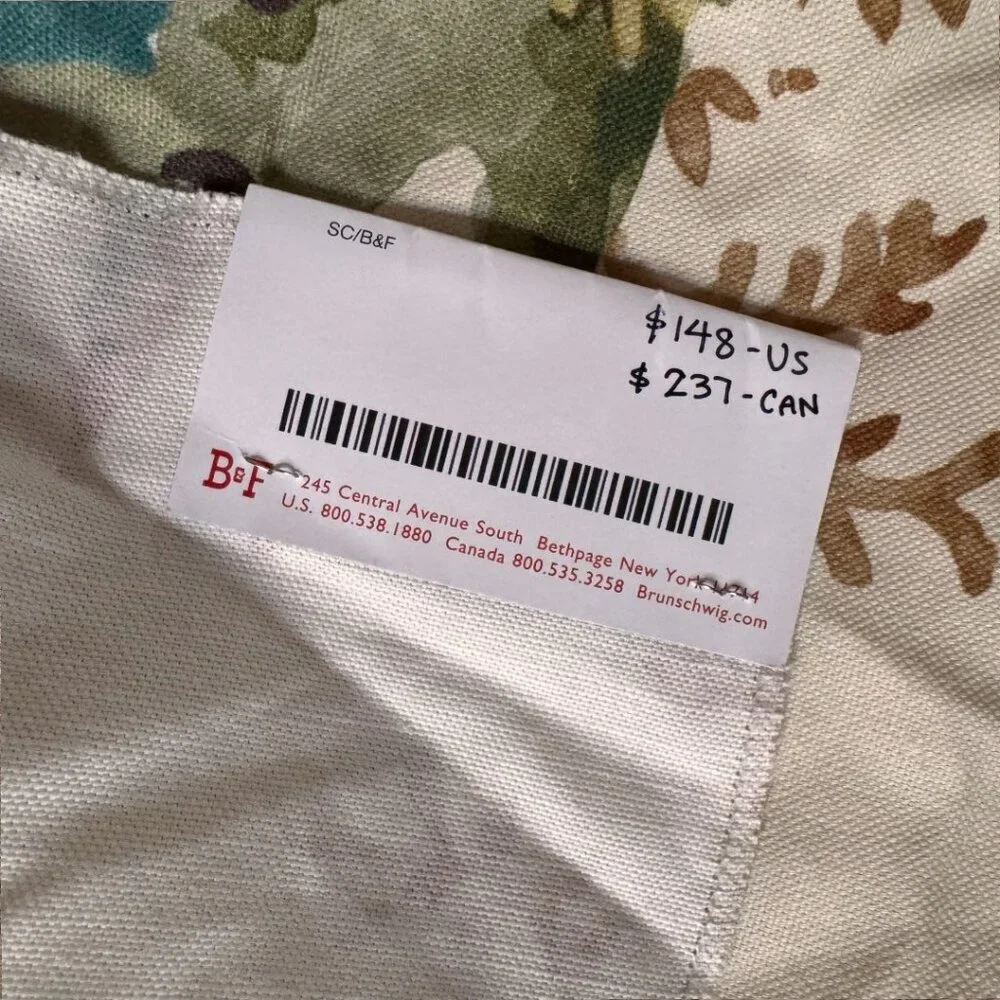 Brunschwig & Fils Discontinued Swiss Made Luang Meadow Chinoiserie Fabric Panel